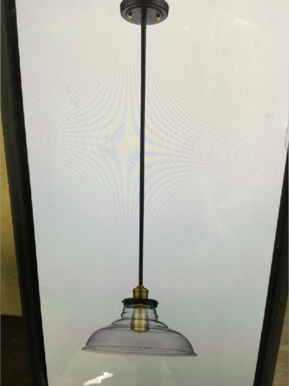 Jackson Single Light Clear Glass Pendant - Black & Gold